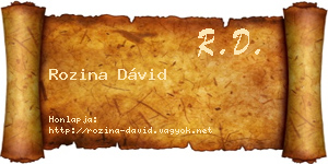 Rozina Dávid névjegykártya