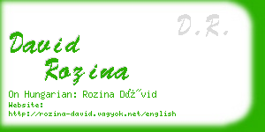 david rozina business card